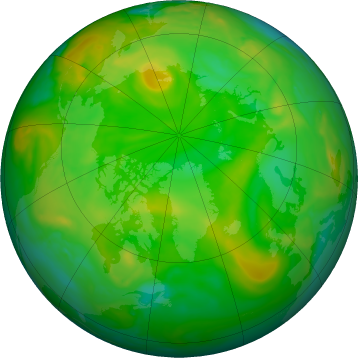 Arctic ozone map for 24 June 2022
